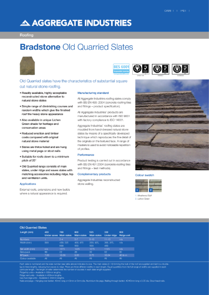 Bradstone Old Quarried Roofing Slates