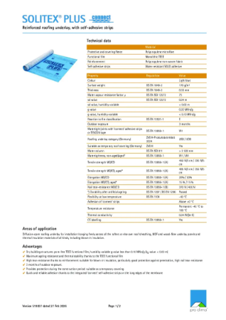 Solitex Plus Connect Technical Datasheet