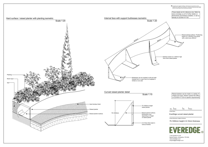 EverEdge Curved Raised Planter  CAD drawing