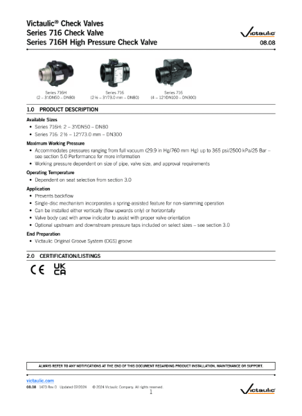 Victaulic® Check Valves