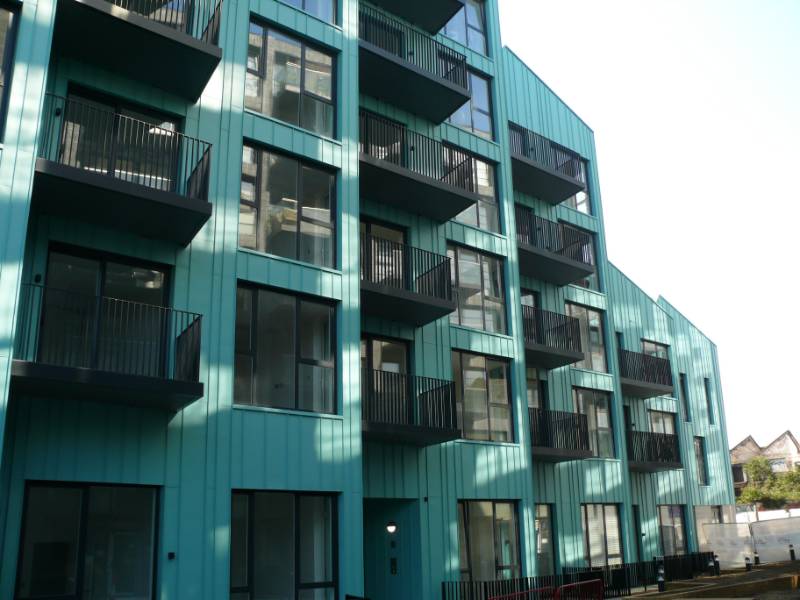 GreenCoat PLX Glacial Green - Aspext, Wick Lane, London E3