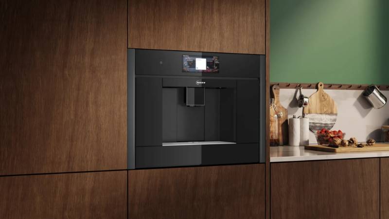 Compact 45cm Coffee Machine Grey Trim