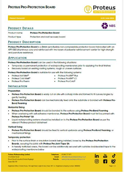 Product Data Sheet - Pro-Protection Board