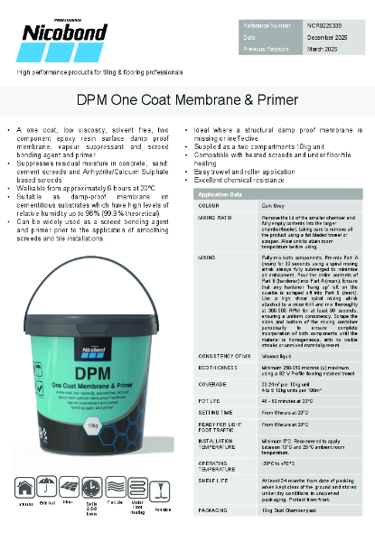 Nicobond DPM One Coat Membrane & Primer