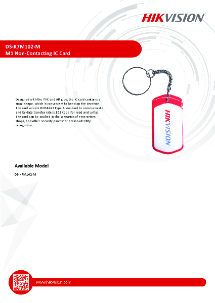 DS-K7M102-M - Product Data Sheet
