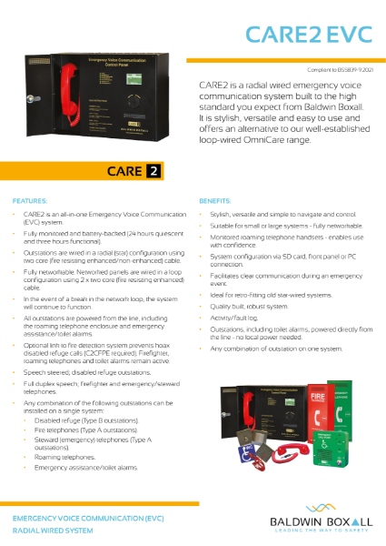 CARE2 Emergency Voice Communication system.