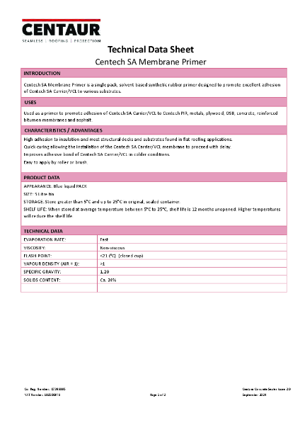 Centech SA Membrane Primer TDS