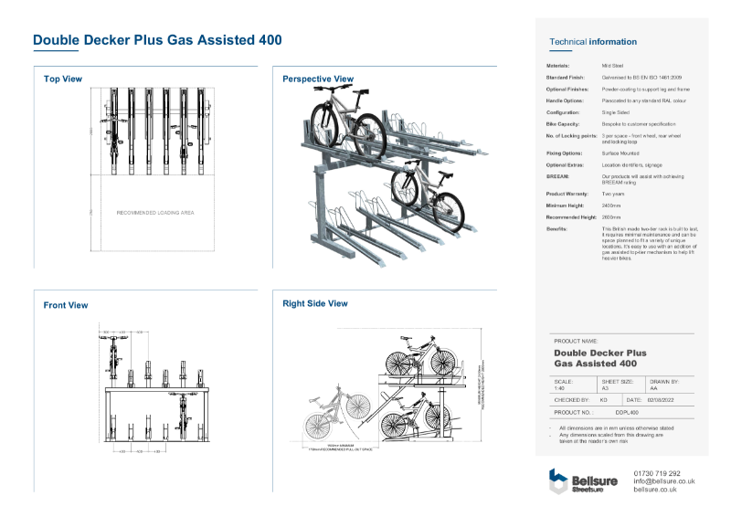 Double Decker Plus (Gas Assisted 400) Technical Sheet