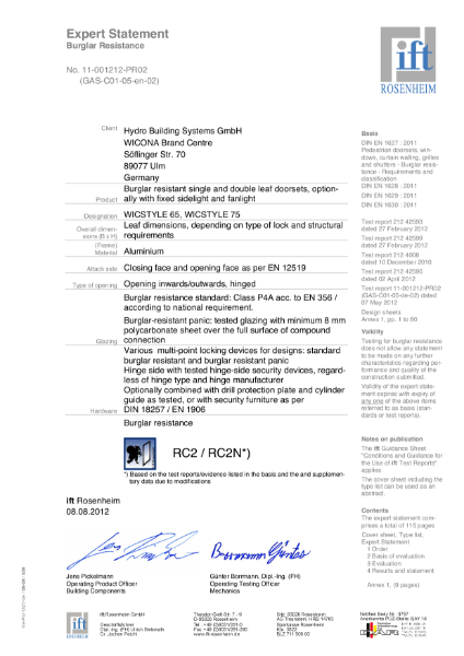 RC2 & RC3 Test Certificate