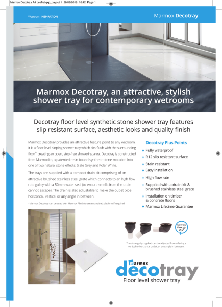 Marmox Decotray Shower Tray