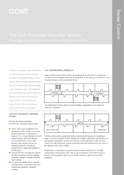 Colt Extended Corridor System Datasheet