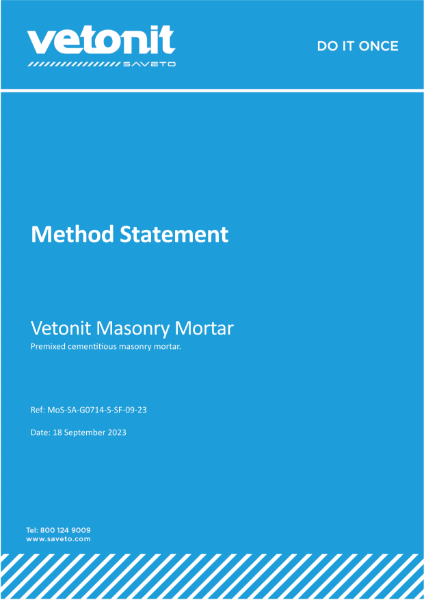 Method Statement - Vetonit Masonry Mortar
