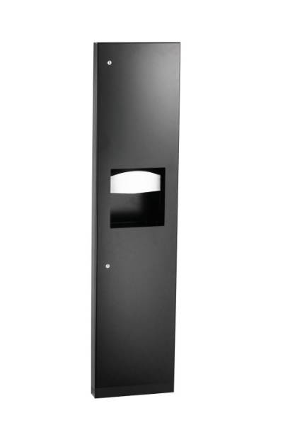 TrimLine - Semi-Recessed Paper Towel Dispenser/Waste Receptacle, Matte Black, B-38032.MBLK