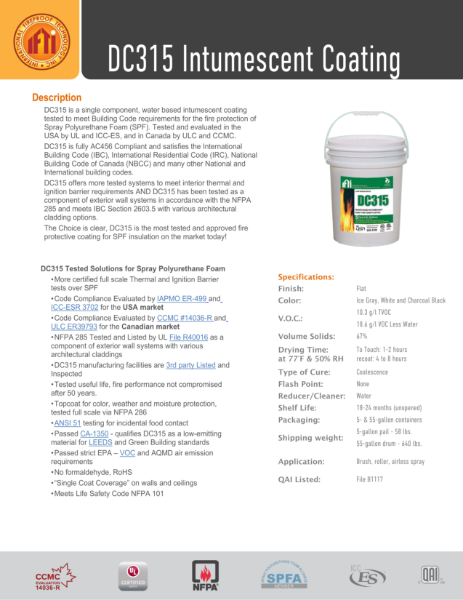 DC315 Intumescent Coating Data and Application Guide