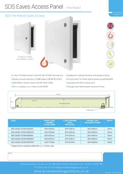 SDS Fire Rated Eaves Access