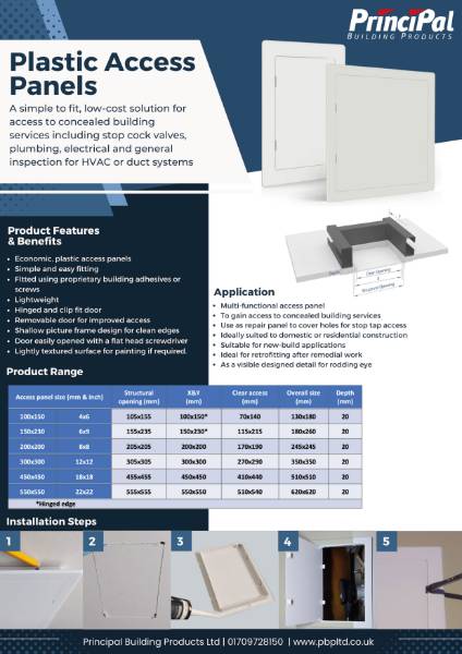 Plastic Access Panels - Data Sheet