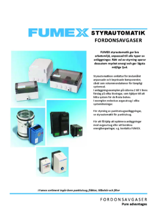 Produktblad Styrautomatik fordonsavgaser SV