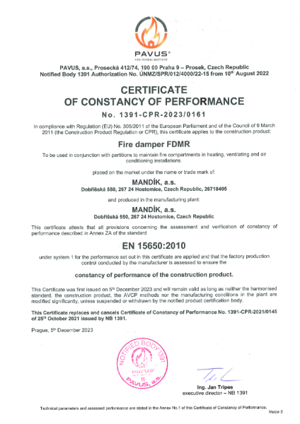 FDMR – Certificate (CE)
