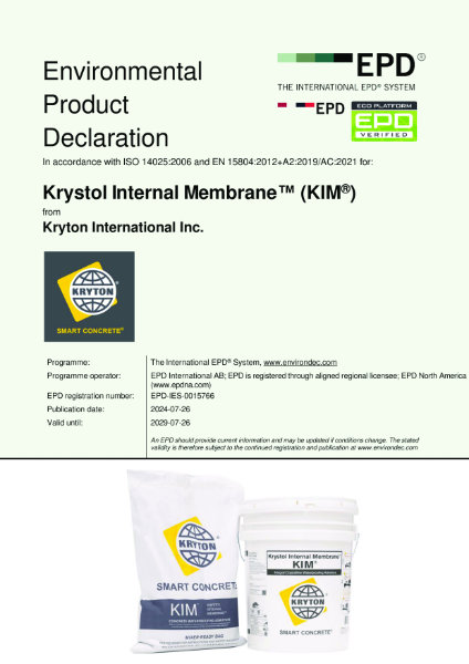 Krystol Internal Membrane (KIM) EPD