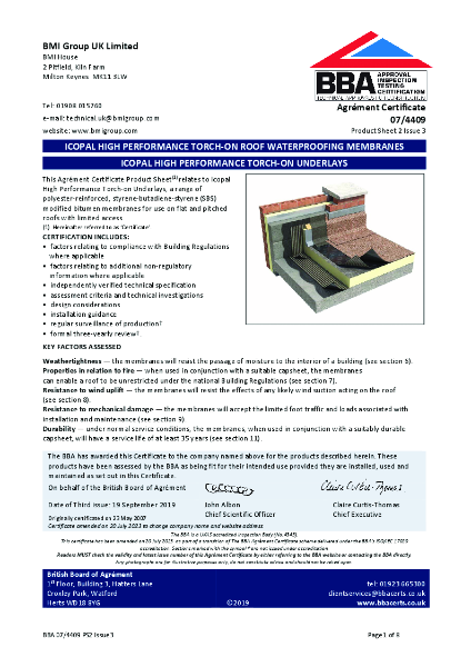 Icopal Torch On Underlays 