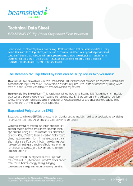 Springvale Beamshield Topsheet Technical Data Sheets