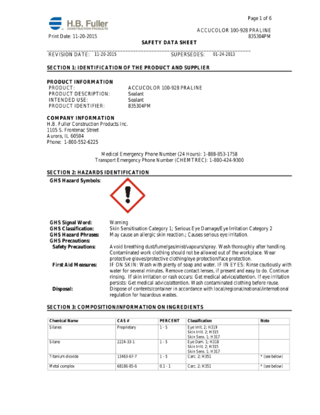 AccuColor Plus 100 - 928 Praline - SDS