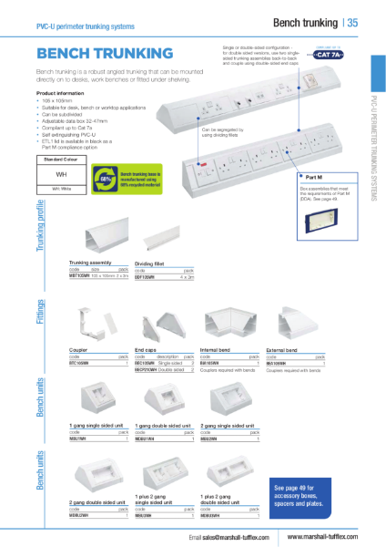 Bench Trunking PVC-U Product Data Sheet