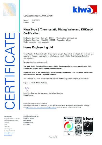 Type 3 (Healthcare) approved TMV