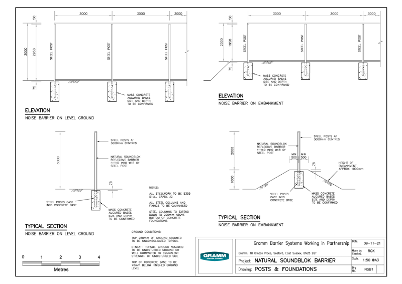 NATURALSoundBlok Reflective Acoustic Fence Layout | Gramm Barrier ...