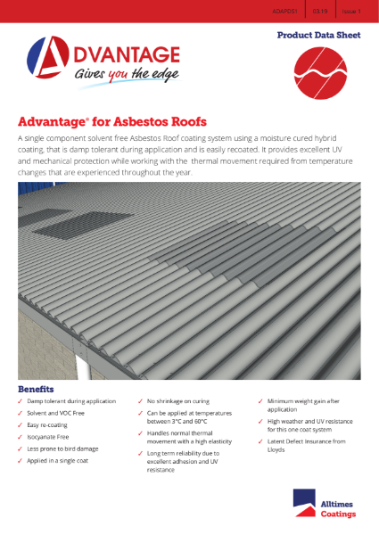 Advantage for Asbestos Roofs - Product Data Sheet