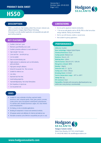 HS50 Product Data Sheet