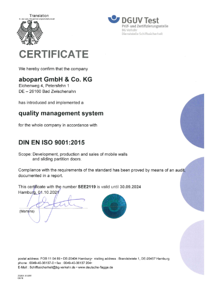 ISO 9001 Abopart