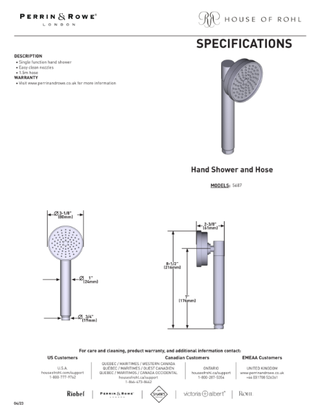 Hand Shower and Hose