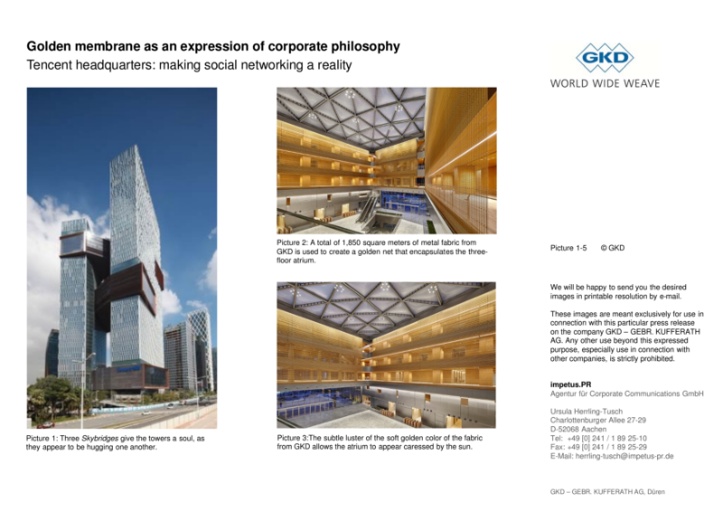 Golden membrane as an expression of corporate philosophy