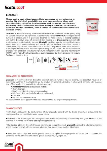Licata Sil - Silicate Top Coat Render Finish