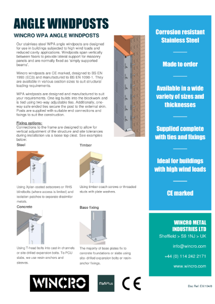 Stainless Steel Angle Windposts