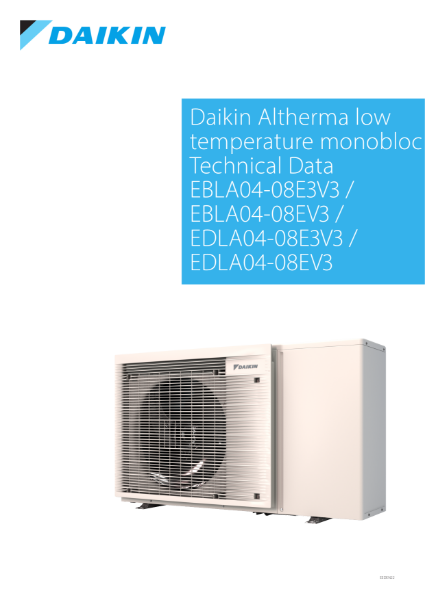 Daikin Altherma Low Capacity R32 Monobloc EB/DLA-EV3 (Sizes 4-6-8)