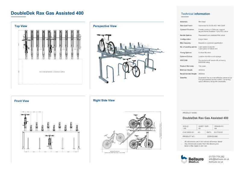 DoubleDek Rax (Gas Assisted 400) Technical Sheet