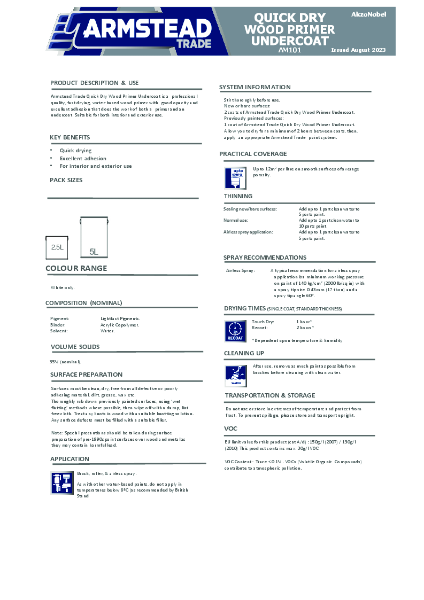 Armstead 101 - Quick Dry Wood Primer Undercoat