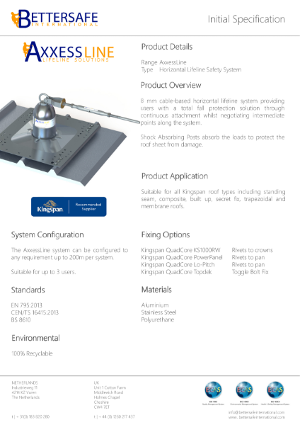 AxxessLine Initial Specification