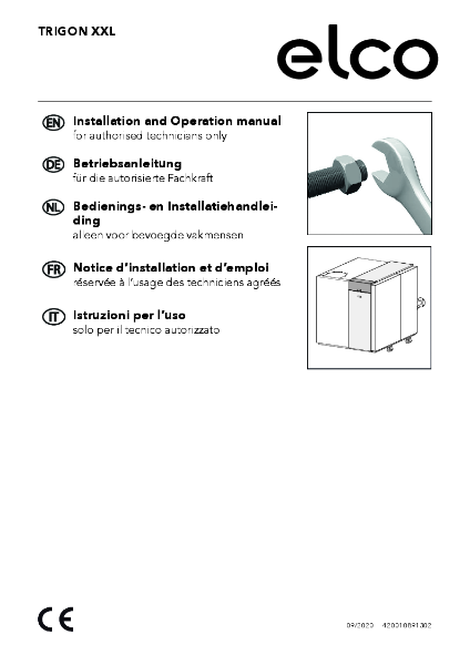 ELCO Trigon XXL - Installation Manual