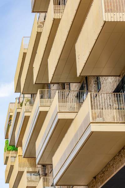 Balcony Soffit Cladding used on Acton Gardens Regeneration