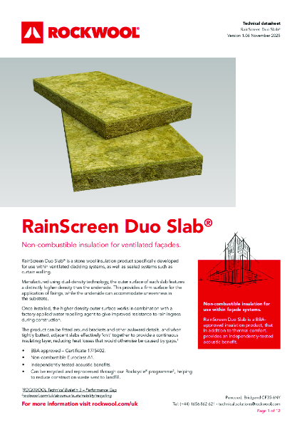 Rainscreen Duo Slab - Datasheet