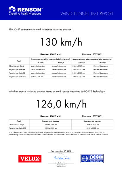 FE100 - FE150 - Wind Tunnel Test Report