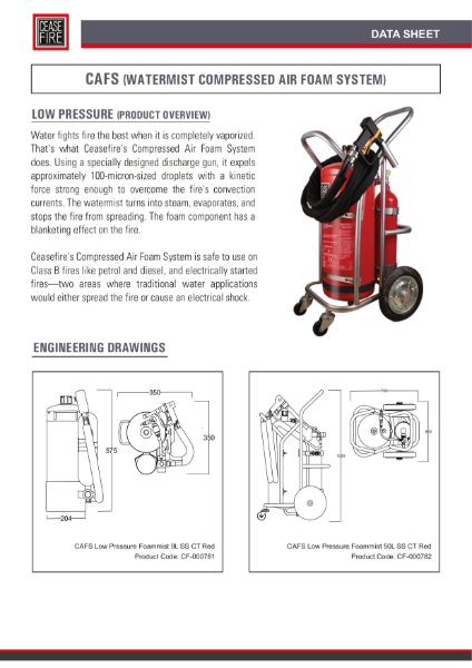 CAFS (Watermist Compressed Air Foam System - Low Pressure)