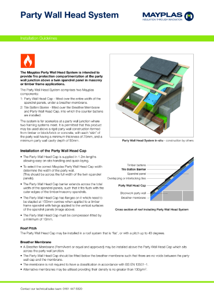 Mayplas Party Wall Head System - Installation Guide