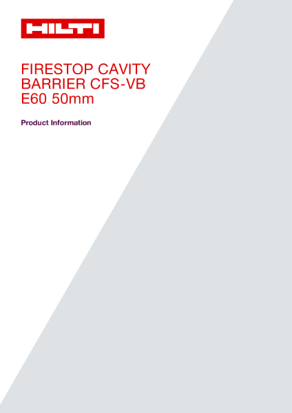 CFS-VB-E60-50mm Technical Data Sheet