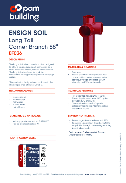 EF036 - Long Tail Corner Branch x 88°