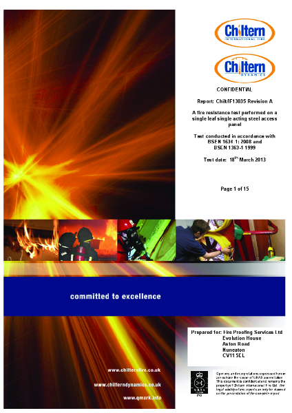 Fire Resistance Testing to BS EN 1634 - Chiltern