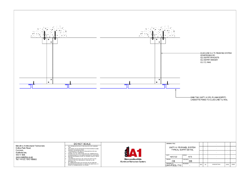 Unity A1 PS-10 Soffit Detail Technical Drawing